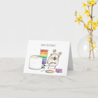 Cartão de aniversário do Rainbow Cake