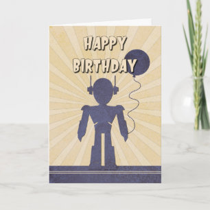 Cartão de aniversário do Robot Boy
