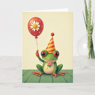 Cartão de Aniversário do Sapo Festivo