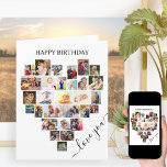 Cartão de Aniversário do Script de Amor com Colage<br><div class="desc">Diga Feliz Aniversário com um cartão de colagem de fotos cardíacas. O modelo de foto está configurado para que você adicione suas fotos, trabalhando em linhas de cima para baixo. A colagem de fotos contém 29 fotos que são exibidas em uma mistura de retratos, paisagens e formatos quadrado/instagrama. "Ame você"...</div>