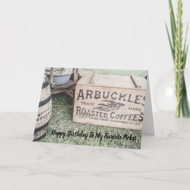 Cartão de Aniversário do Seletor Antiquado Diverti (Frente)