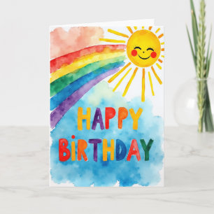 Cartão de Aniversário do Sol Alegre