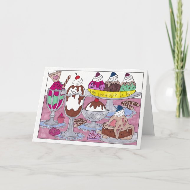 Cartão de Aniversário do sorvete Sundae (Frente)