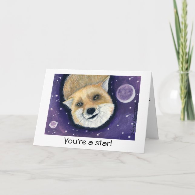 Cartão de Aniversário do Space Fox (Frente)