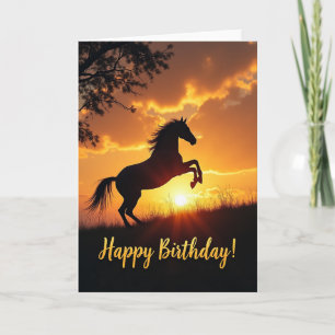 Cartão de Aniversário do Sunset Equine
