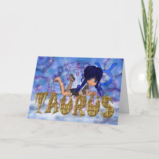 Cartão de aniversário do Taurus bonito (Frente)
