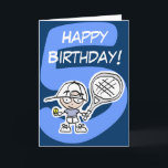 Cartão de aniversário do tênis para o menino<br><div class="desc">Cartão de aniversário do tênis para o menino. Edite para corrigir a idade. Presentes & cartões do tênis para jogadores de ténis especiais. Imagewear especializa-se em camisas originais do tênis t e em presentes engraçados do tênis para homens, mulheres e miúdos. Veja uma seleção grande de produtos originais do tênis...</div>