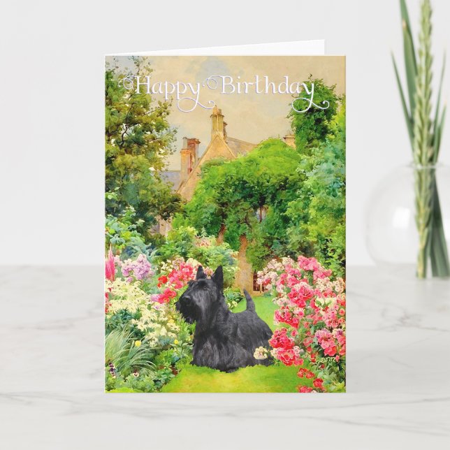 Cartão de Aniversário do Terrier Escocês (Frente)