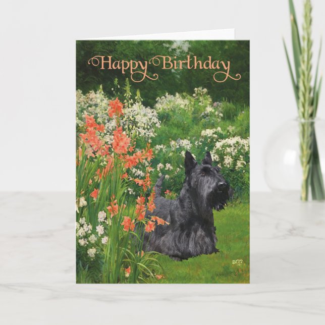 Cartão de Aniversário do Terrier Escocês (Frente)