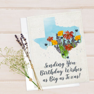 Cartão de Aniversário do Texas Wildflower