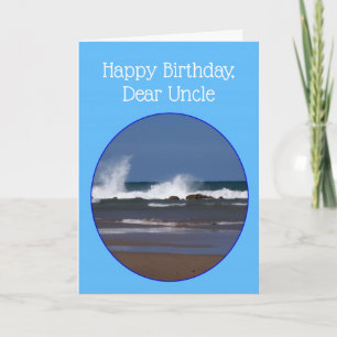 Cartão de Aniversário do Tio com Design Oceano