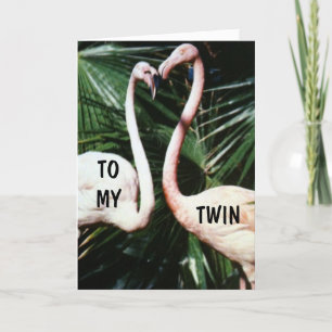 CARTÃO DE ANIVERSÁRIO DO TWIN PINK FAMINGO HUMOR
