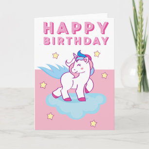Cartão de Aniversário do Unicórn Bonito