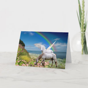 Cartão de Aniversário do Unicorn e do Pegasus