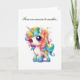 Cartão de aniversário do Unicórnio Fofo