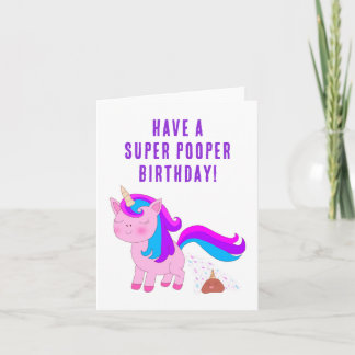 Cartão de Aniversário do Unicórnio - Super Pooper