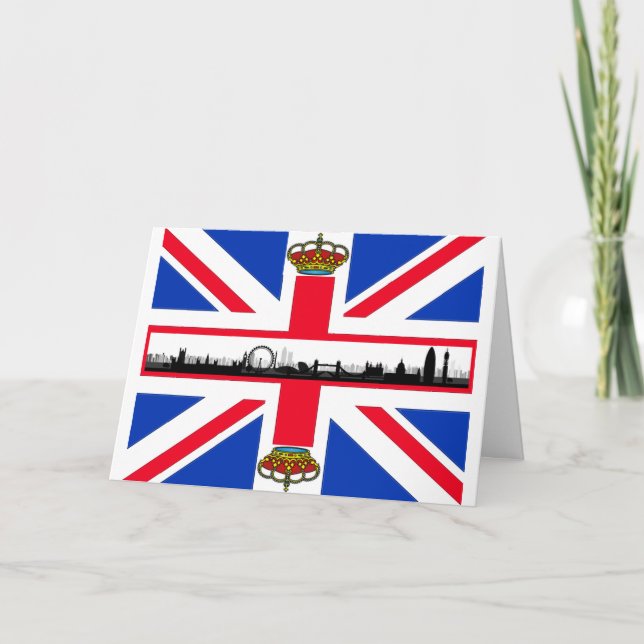 Cartão de Aniversário do Union Jack Royal Crown Lo (Frente)