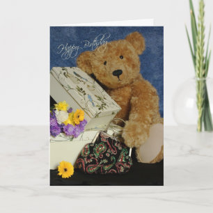 Cartão de aniversário do urso de ursinho