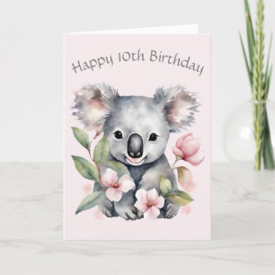 Cartão de Aniversário do Urso Koala Personalizado