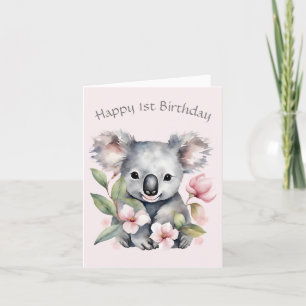 Cartão de Aniversário do Urso Koala Personalizado