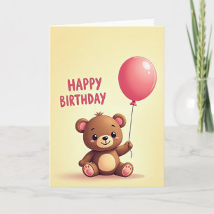 Cartão de Aniversário do Urso Sorridente