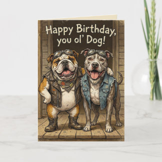Cartão de Aniversário do Velho Cachorro
