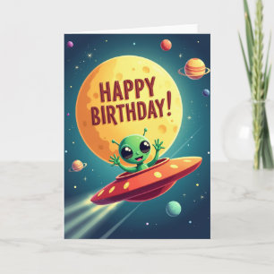 Cartão de Aniversário do Viajante Espacial Alien
