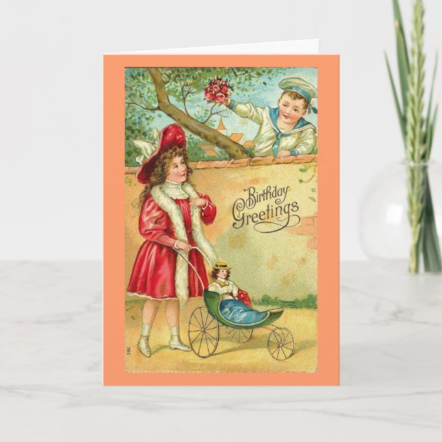 Cartão de aniversário do Victorian (Frente)