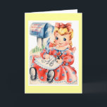 Cartão de aniversário do vintage do miúdo<br><div class="desc">Verdadeiramente original e original,  o cartão de aniversário deste miúdo do vintage surpreenderá e satisfará todos!</div>