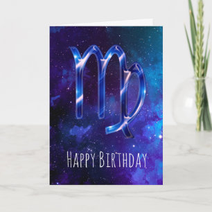 Cartão de Aniversário do Vírus do Espaço Azul