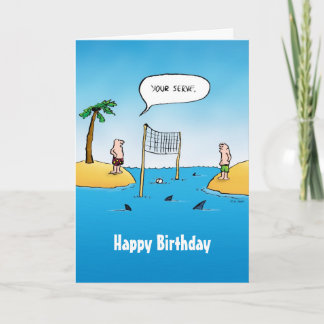 Cartão de aniversário do voleibol do tubarão