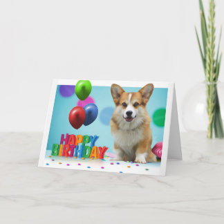 Cartão de Aniversário do Welsh Corgi