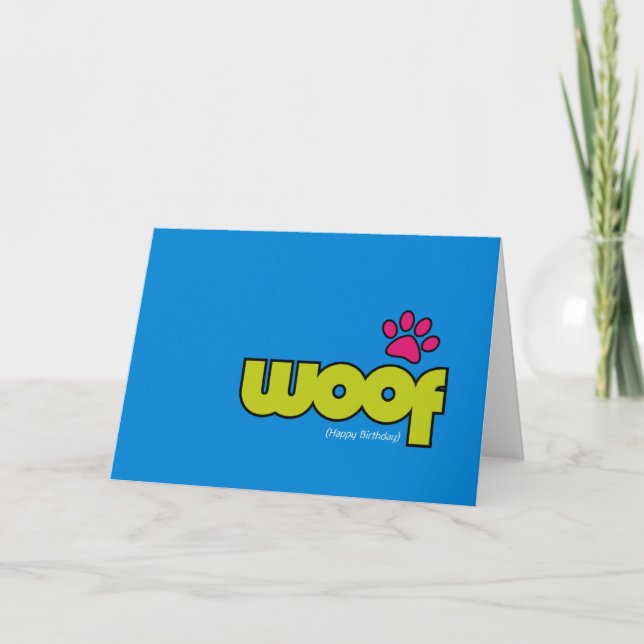 Cartão de aniversário do Woof (Frente)