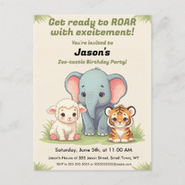 Cartão de Aniversário do Zoológico Rugidor