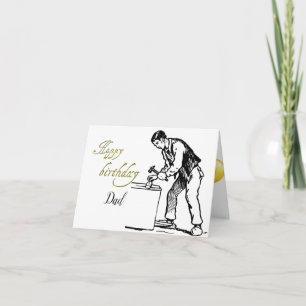 Cartão de aniversário dobrado de carpinteiro