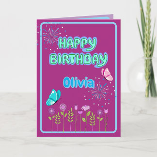 Cartão de Aniversário Dobrado Feliz