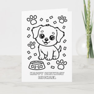 cartão de aniversário dobrável para colorir DIY de