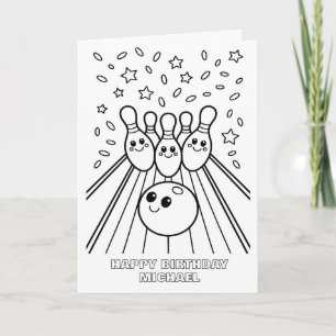 cartão de aniversário dobrável para colorir DIY de