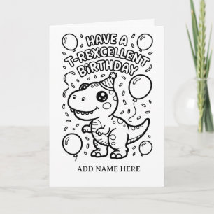 cartão de aniversário dobrável para colorir DIY t-