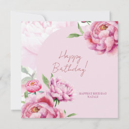 Cartão de aniversário dobrável Pink Peony