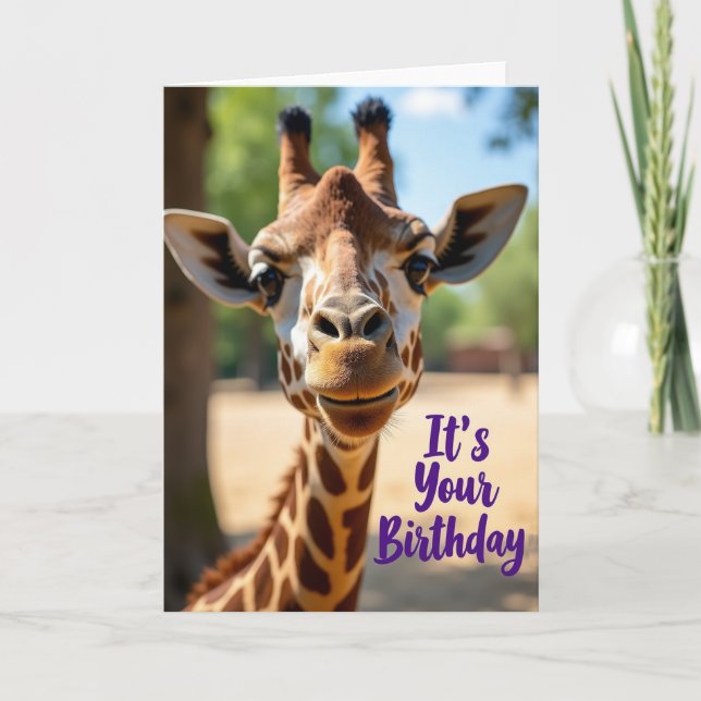 Cartão de Aniversário Doce da Girafa (Frente)