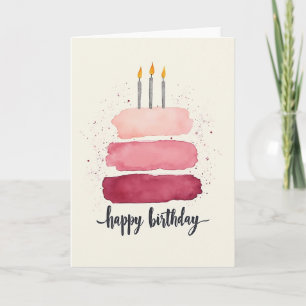 Cartão de Aniversário Doce em Aquarela