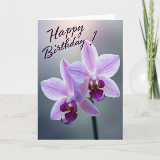 Cartão de Aniversário Doce Flor de Orquídea