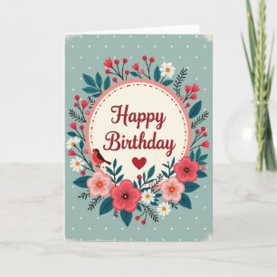 Cartão de Aniversário Doce Floral