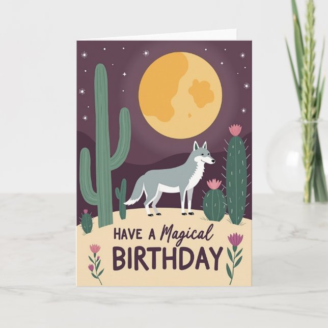 Cartão de Aniversário Doce Sob a Luz da Lua (Frente)