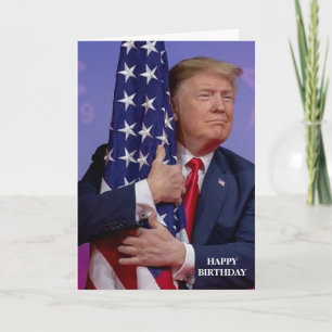 CARTÃO DE ANIVERSÁRIO DONALD TRUMP AMERICAN FLAG