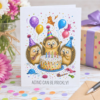 Cartão de Aniversário doouriço-cacheiro Envelhecen