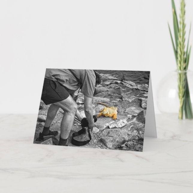 Cartão de aniversário dos paparazzi da iguana (Frente)