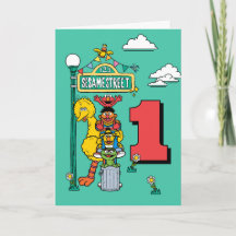 Cartão de Aniversário dos Personagens da Rua Sésam