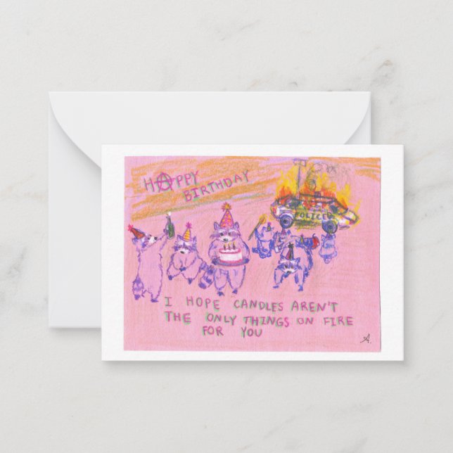 Cartão de Aniversário dos Raccoons Anarquistas (Frente)